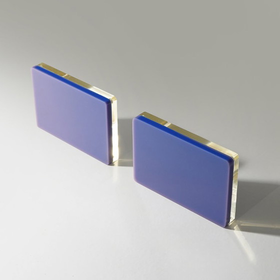 Pair of Blue and Clear Perspex Photo Frames, 1970s – Plastic, Plexiglass (photo 8 of 13)