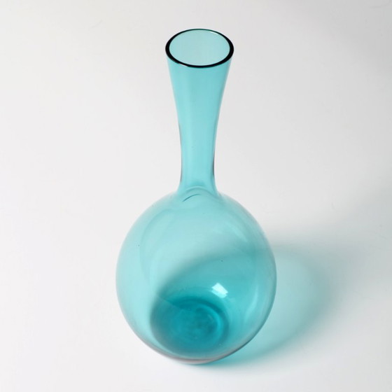 Image 1 of Vintage Mid-Century Light Blue Glass Vase by Arthur Persy / Gullaskruf / Sweden / 1950s