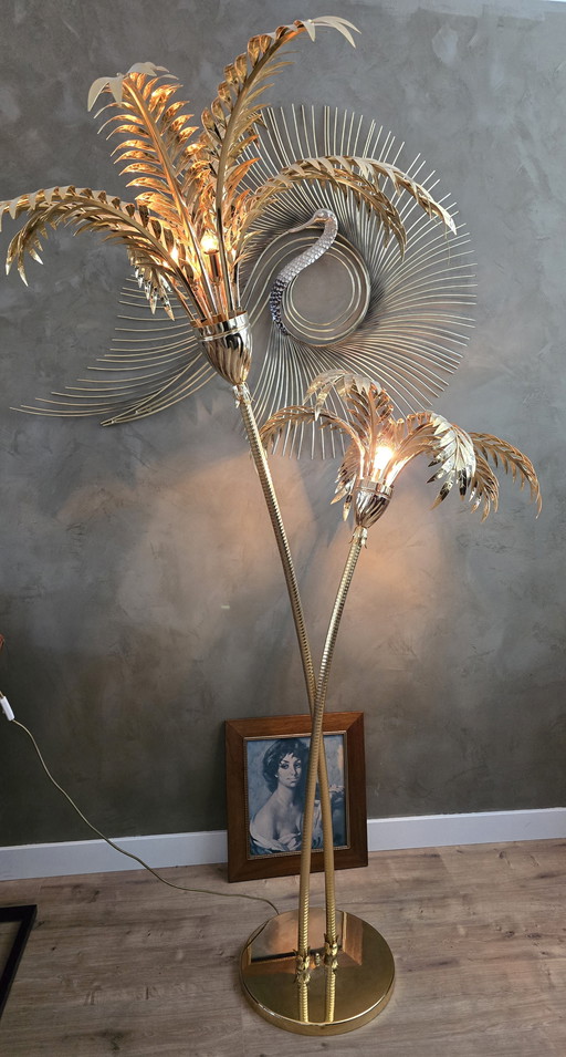 Vintage Palm Tree Lamp 1980s/90s Style Maison Jansen
