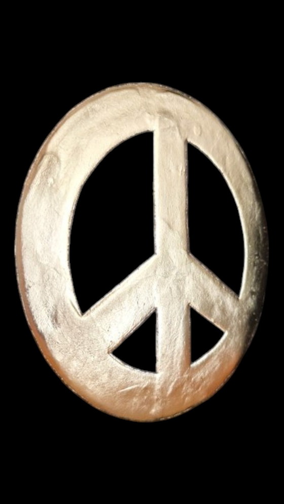 Image 1 of Peace Logo 23kt Gold-Plated in Frame Limited Edition
