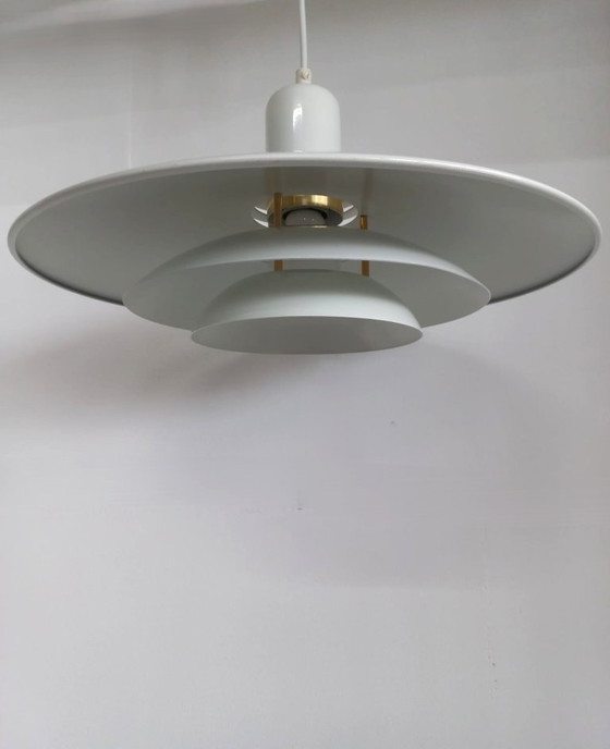Image 1 of Plafonnier scandinave en métal, lampe en forme de bol/lampe annulaire, années 70/80