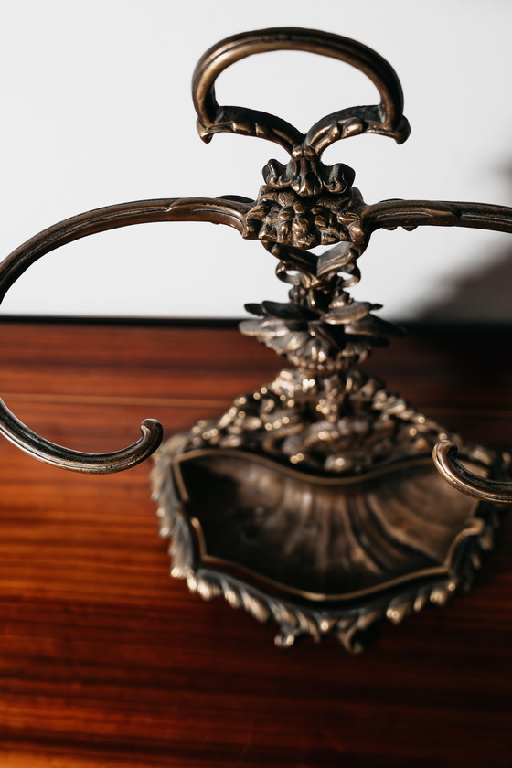 Image 1 of Art Nouveau Brass Umbrella Stand, France, 1960s, Vintage Design