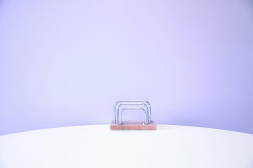 Marble Letter Holder Chrome Brackets