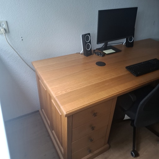 Scrivania in rovere chiaro massello con giglio – bureau, Metal, Wood (photo 2 of 15)