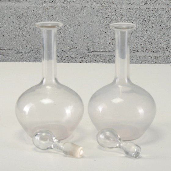 Pair of antique early 20th century glass table bottles – Glass & Decanter (photo 2 of 6)