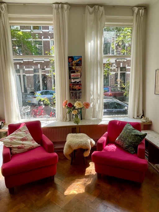 2x Stylish pink lounge chair - Made in Holland designer armchair: