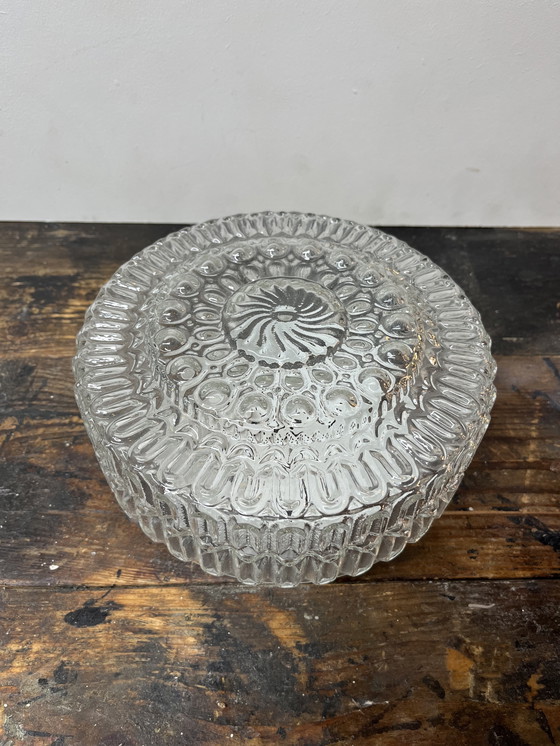 Image 1 of Plafonnier rond vintage en verre