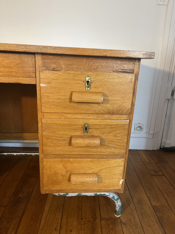 Image 1 of Houten bureau uit de jaren 70