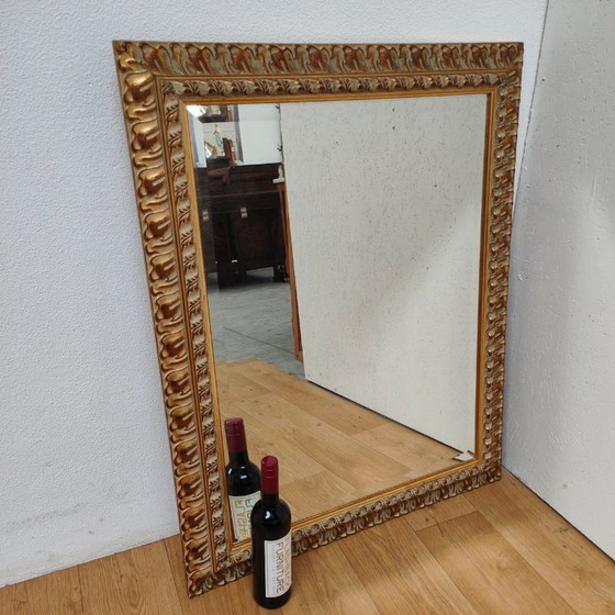 Image 1 of Vintage goudkleurige facet geslepen Regency spiegel schouwspiegel