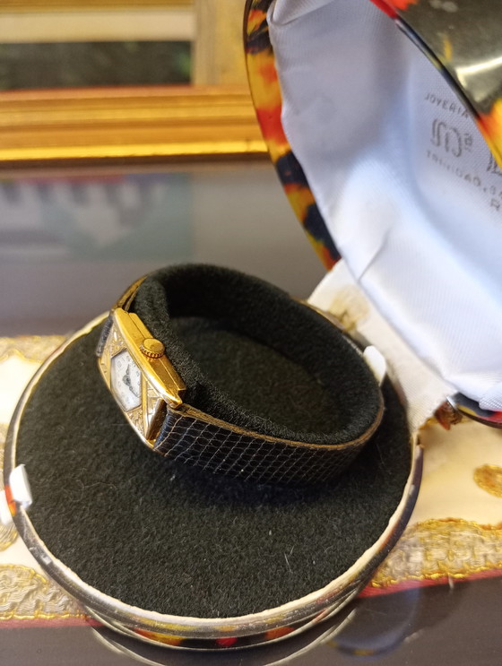 Image 1 of Art-deco uurwerk 18kt goud 