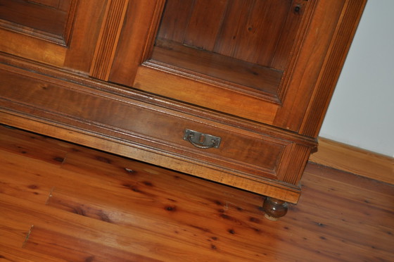 Antique Hungarian Glass and Wood Cabinet – Sideboard cabinet (photo 8 of 9)