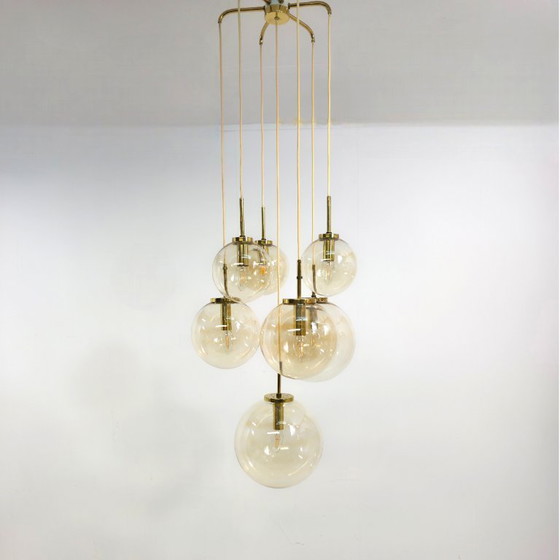 Image 1 of XL cascade lamp globe mid century vintage glas