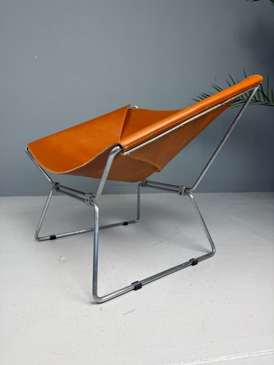 Image 1 of Pierre Paulin AP-14 cognac leather armchair for A. Polak, 1955