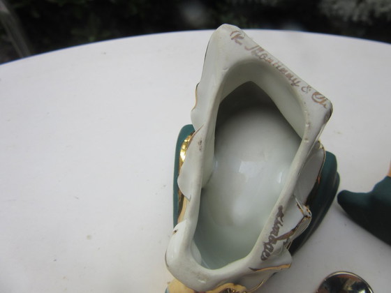 Image 1 of Limoges R. Montigny Porseleinen Kruidenset 4-delig Zout Peper Mosterd Spiegel Honing Bijen