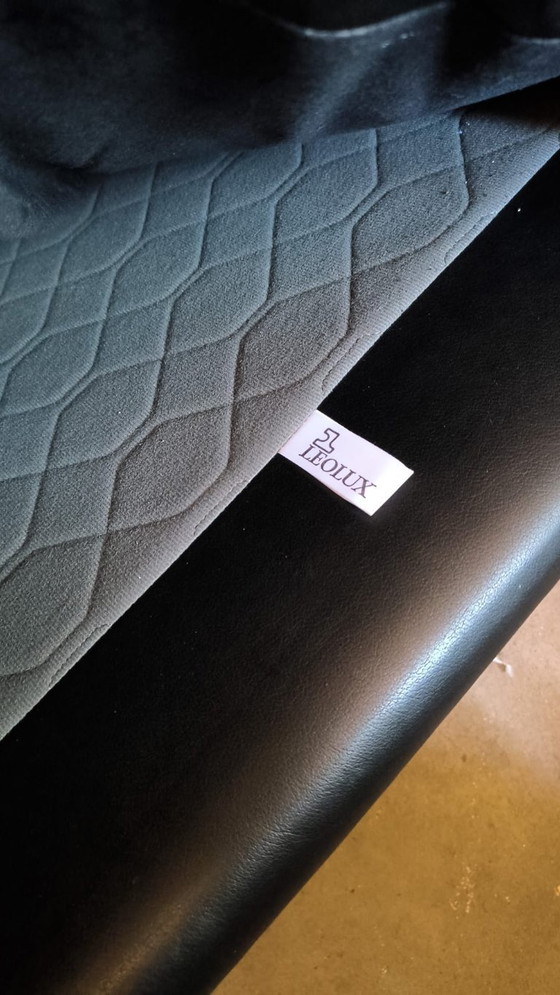 Image 1 of Two identical, black, leather Leolux sofas