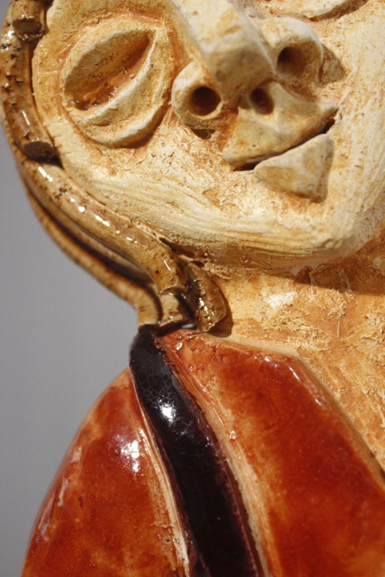 Image 1 of Kerbigot Workshop in Guidel - Bas-relief plaque of a Breton fisherman, France, 1960s