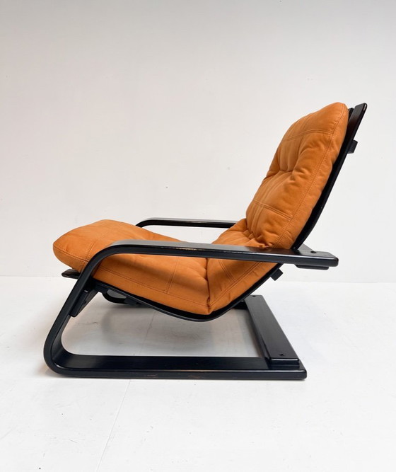 Image 1 of Poltrona rivestita color cognac, anni '60