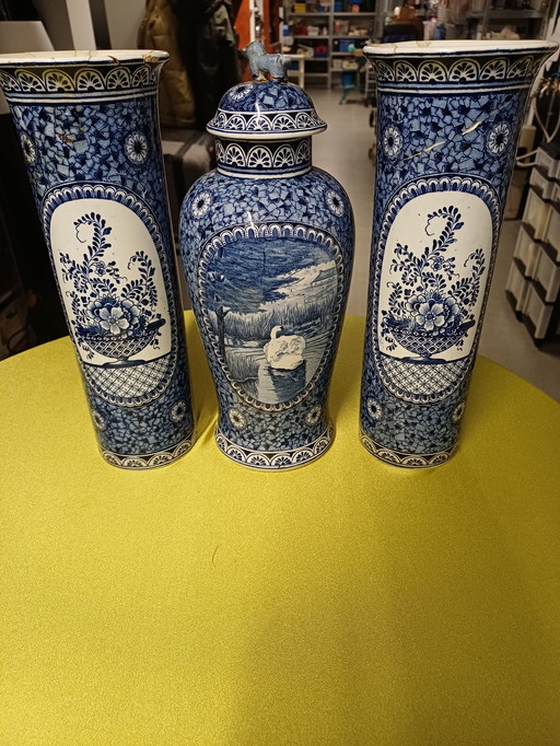 3 Regout Maastricht vases Vintage