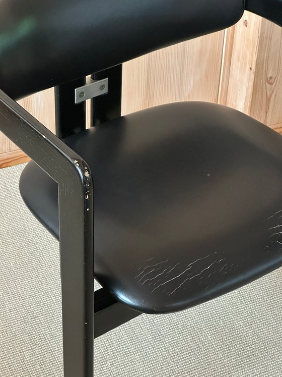 2 sillones Pamplona en piel negra – Augusto Savini para POZZI (años 60) – Totalmente negros – Leather, Metal (photo 7 of 8)