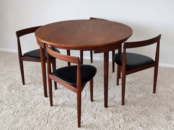 Roundette Teak Extendable Dining Set by Hans Olsen for Frem Røjle, Denmark 1960s – Wood, Skai (photo 12 of 29)