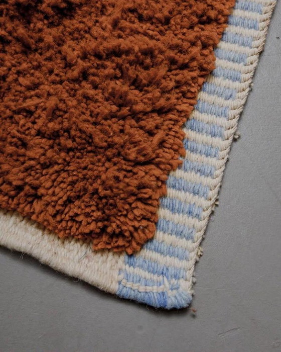 Tapis Artisanal Marocain Bleu Ciel, Marron 250cmx150cm – Tappeti, Cotton (photo 4 of 5)