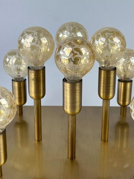 Image 1 of 60s 70s plafondlamp Sölken Leuchten Duitsland Design messing Space Age