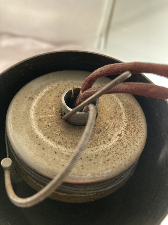 Image 1 of Suspension vintage 70’S en métal brossé attribué à Jean Gandelin 