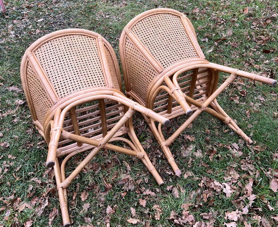 Image 1 of Due sedili avvolgenti in fettuccia e bambù