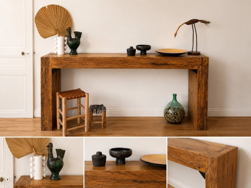 Console artisanale en bois massif - pièce unique – 210 cm – ladekasten, Wood
