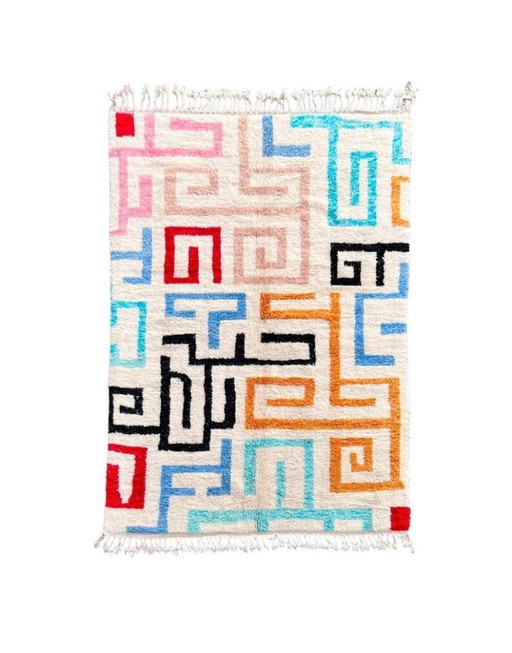 Tapis berbère marocain Mrirt en laine 3 x 2 m