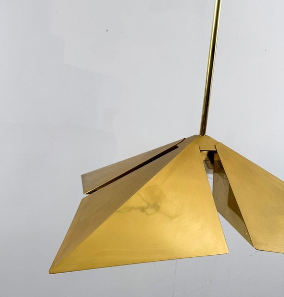 Image 1 of Lampada a sospensione/soffitto in ottone di Vereinigte Werkstätten, Germania, anni '70