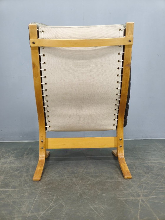 Image 1 of Ingmar Relling Siesta Lounge Chair in Leather, Norway, 1970s