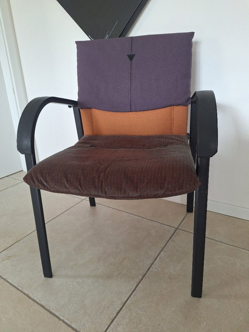 4 Chaises Avec Accoudoirs Vitra Figura – eetkamerstoelen, Aluminium