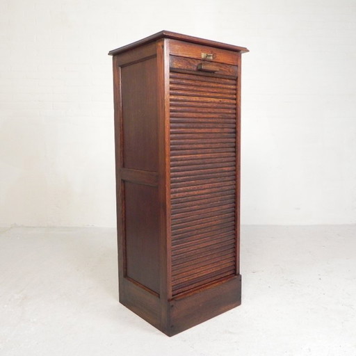 Armadio in rovere con serranda avvolgibile, 1 anta, altezza 123 cm, anni '30