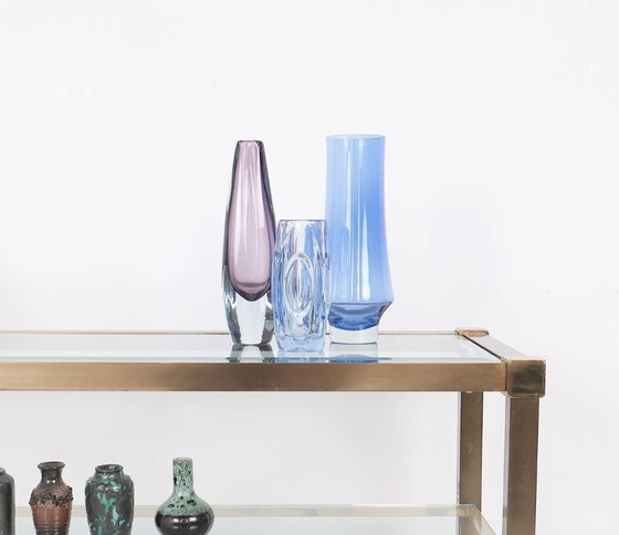 Image 1 of Consolle in ottone e vetro, anni '70