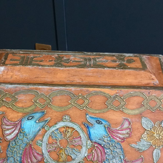 Image 1 of Cofre nupcial húngaro antiguo pintado a mano