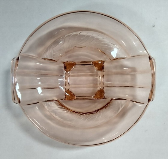 Image 1 of Fruttiera in vetro pressato Art Déco Walther & Sohne. Stile orientale.