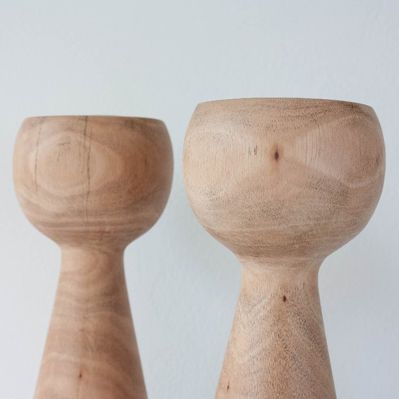 Paire de Bougeoirs en Bois style Design Danois, années 1970 – Bougeoirs et chandeliers, Wood (photo 7 of 10)