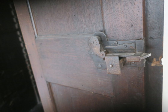 Image 1 of Antique Carved Oak Farmhouse Wardrobe, 1780