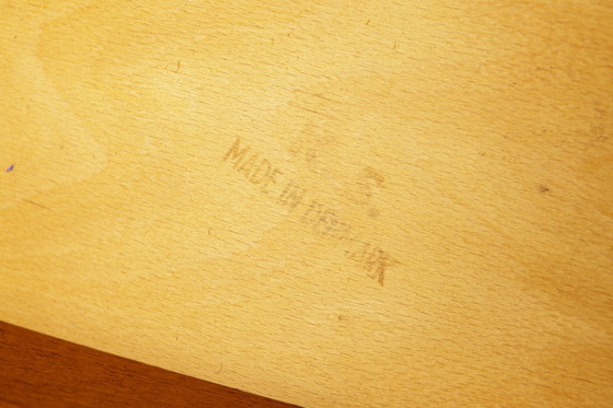 Image 1 of Chaise en teck de Korup Stolefabrik - Vintage danois, 1960s | Mid-Century Modern Blue Upholstered Accent Chair