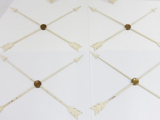 SET VAN 5 REUZEN PIJLKOKERS UIT DE JAREN 1950/1960, VINTAGE MUURDECORATIE