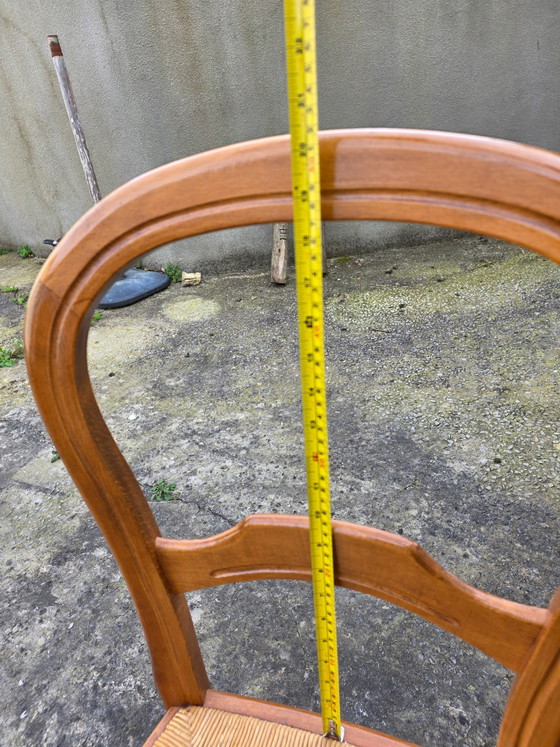 Image 1 of Set aus 6 Kirschholzstühlen mit Strohsitzen aus den 1960er Jahren