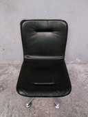 2 chaises de bureau Swissform en chrome et cuir noir de Sitag, années 1970