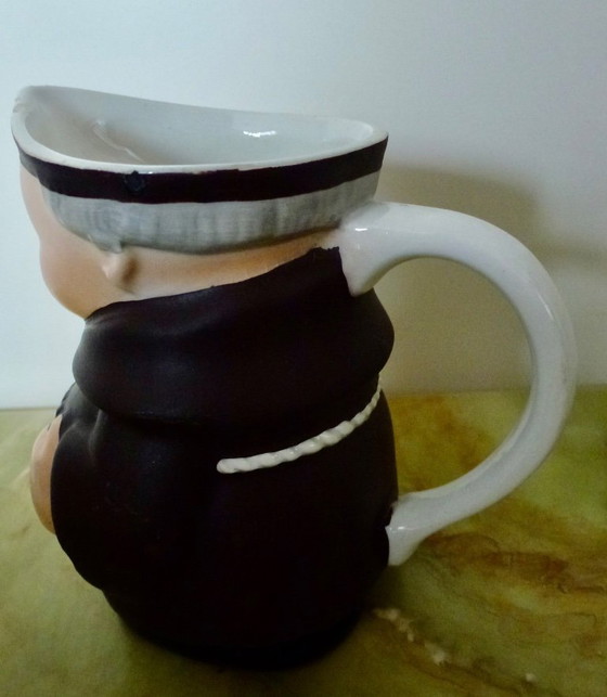 Image 1 of Sucrier et pot à lait vintage Goebel Friar Tuck Monk en 2 pièces d'Allemagne de l'Ouest.