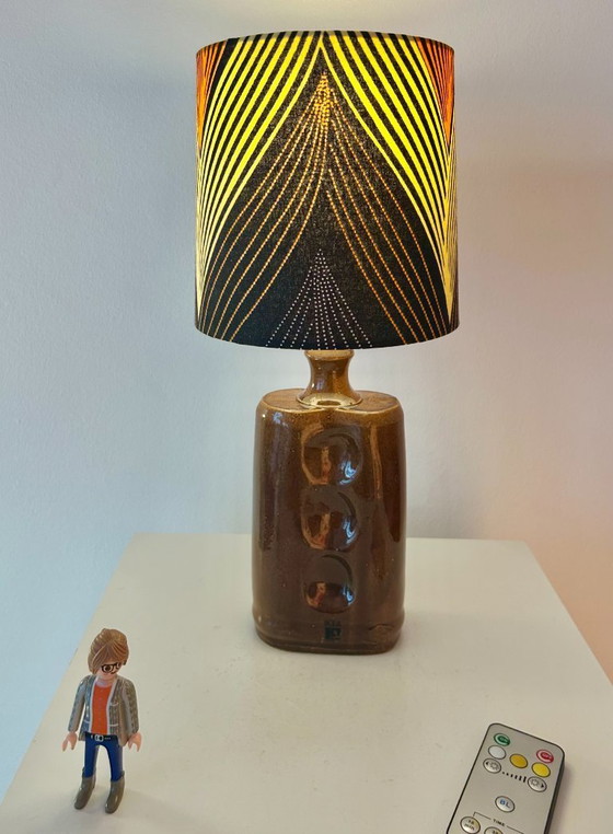 Image 1 of Unique small table lamp upcycled from a vintage IKEA vase | 1970s