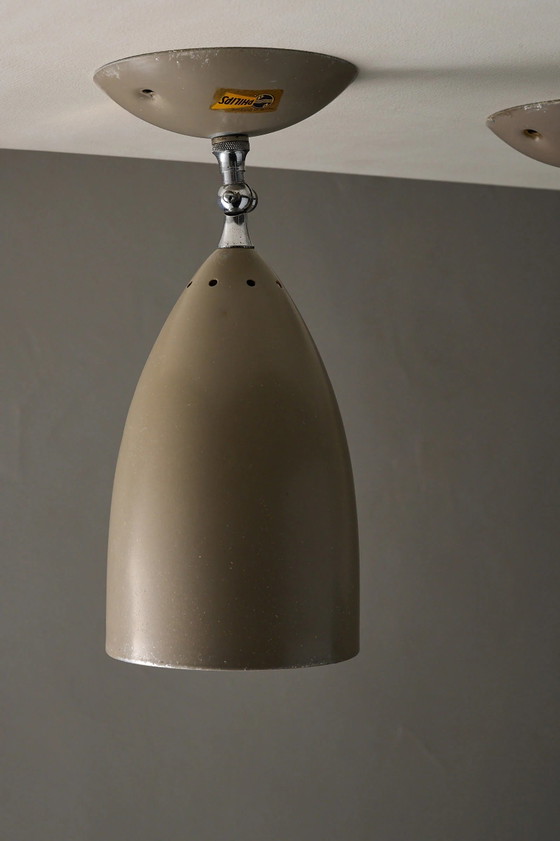 Set di 2 lampade coniche direzionali da parete o soffitto Philips, Belgio, ca. anni '50, Applique, Metallo (foto 5 di 6)