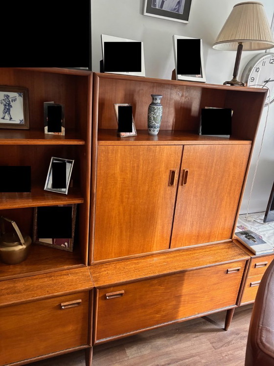 Splendido Mobile a Parete in Teak – Kempkes Meubelfabrieken, Armadi a muro, Glass, Wood (photo 3 of 6)