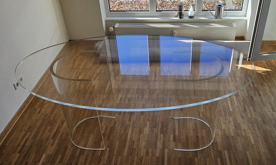 Image 1 of Dreamy Italian designer vintage acrylic glass dining table, Italy