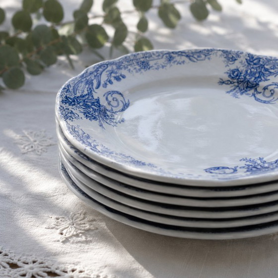 Image 1 of Antique flat plates from Nimy (Belgium), ironstone