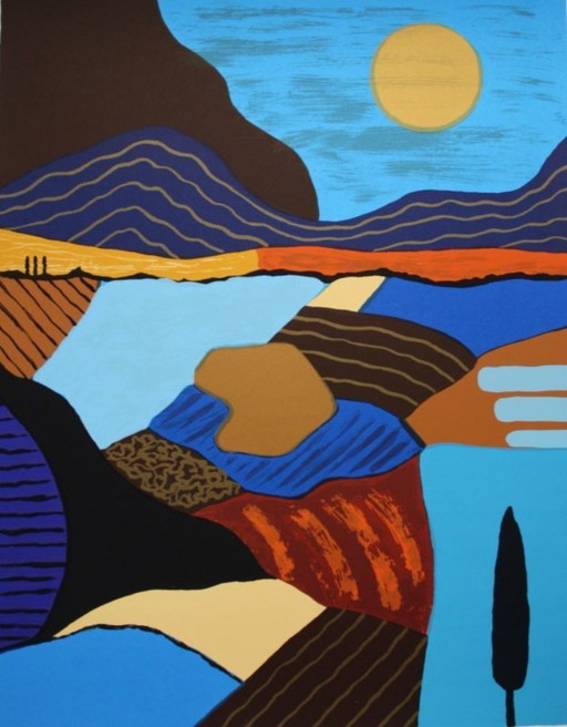 Ronald Boonacker--Color screenprint Via Cassia
